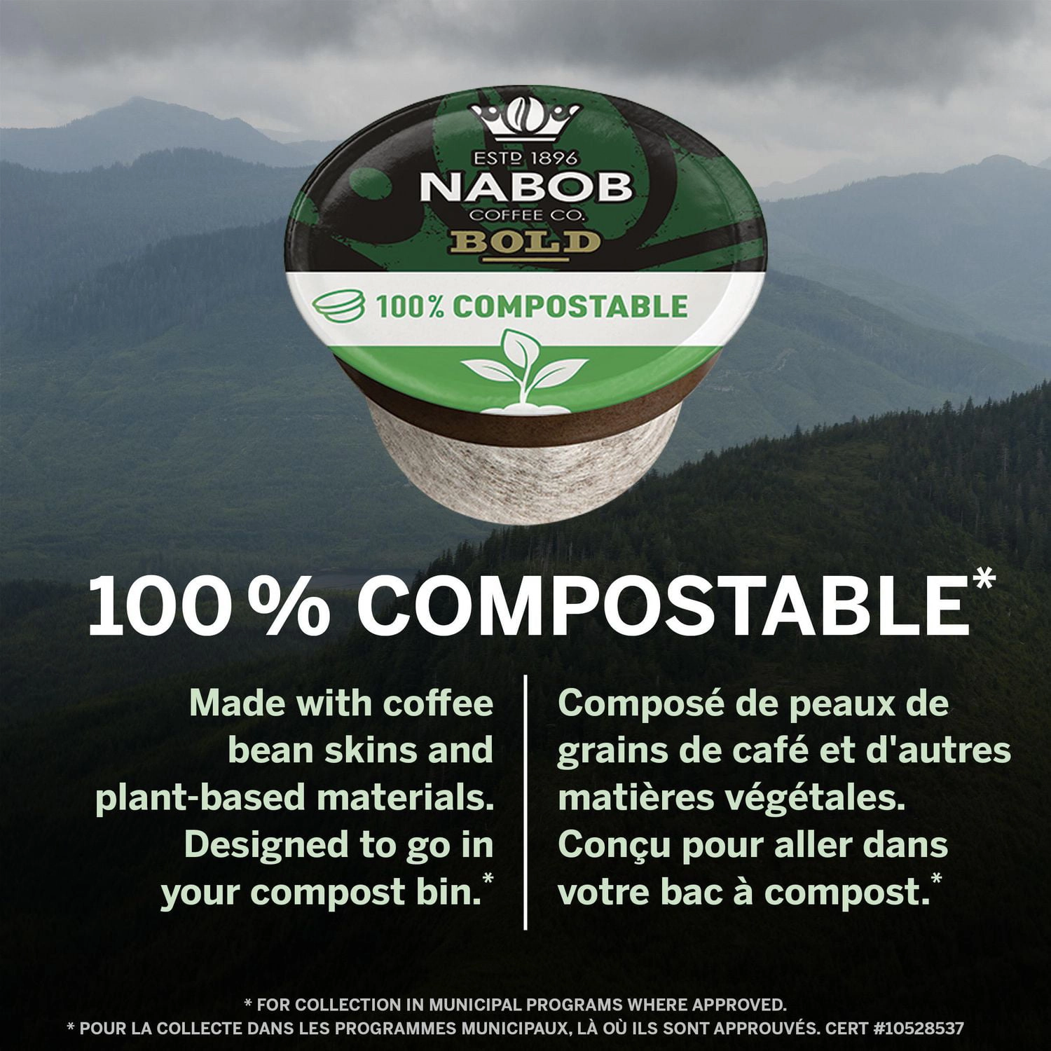NABOB Full City Dark Coffee 100% Compostable Pods 292g - Image 3