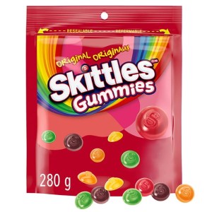 Skittles Original Gummy Candy Sharing Bag, 280g