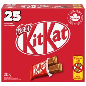 KITKAT Mini Milk Chocolate Bar, Crispy Wafers, Halloween Candy, Individually Wrapped, Made in Canada, 312g