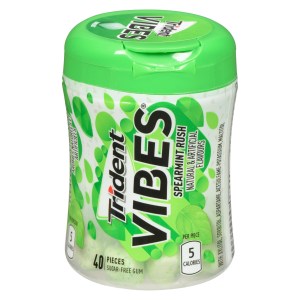 Trident Vibes Sugar Free Gum, Spearmint Rush Flavour, 1 Go-Cup (40 Pieces Total)