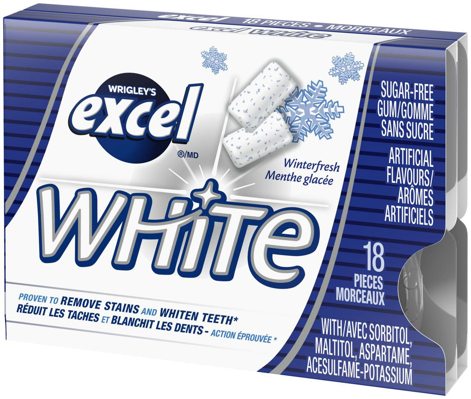 Excel White Winterfresh Teeth Whitening Sugar Free Chewing Gum 3 Packs 76g - Image 2