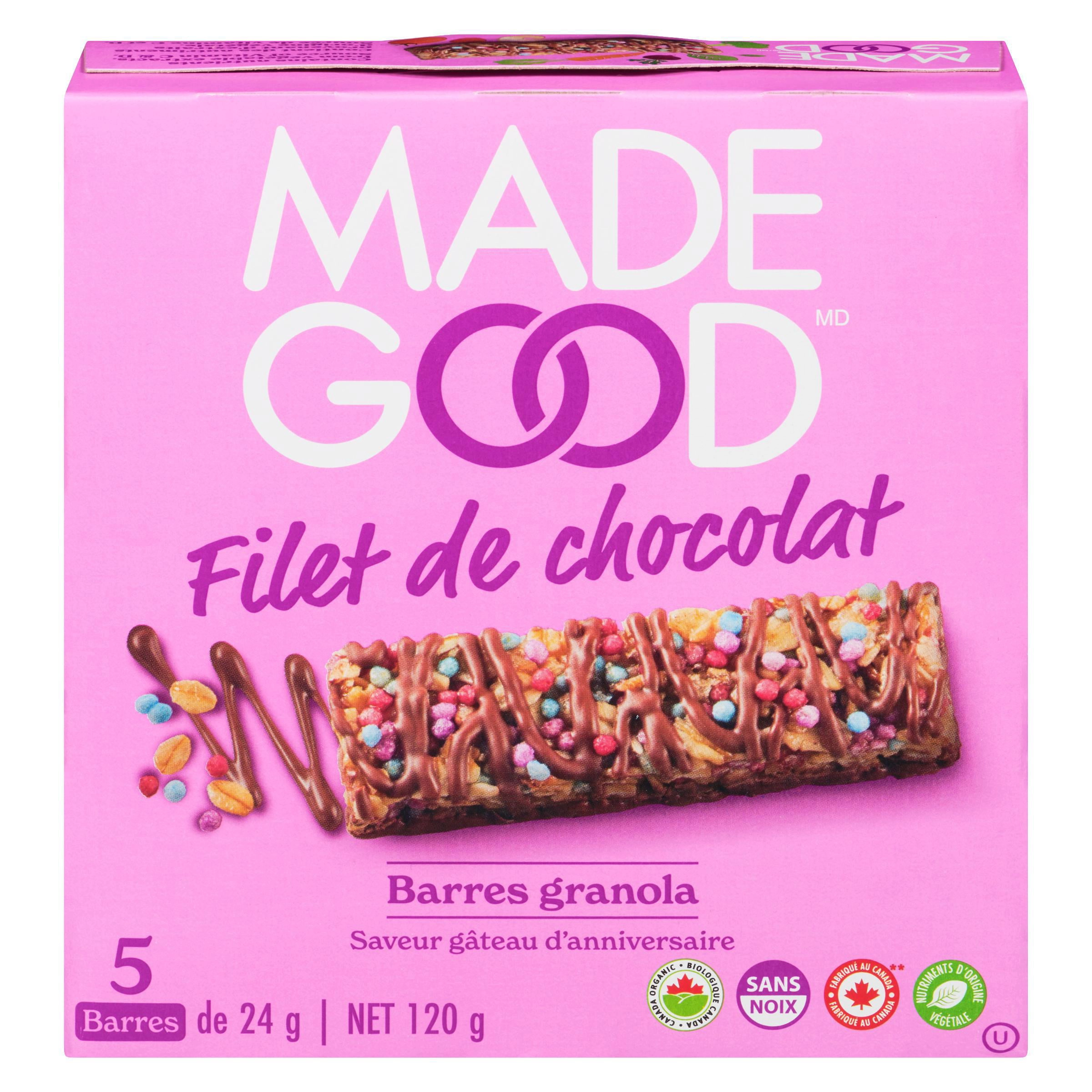MadeGood Birthday Cake Chocolate Drizzled Granola Bars 5pk 120g - Image 4