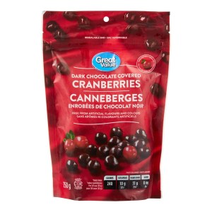 Great Value Dark Chocolate Covered Cranberries