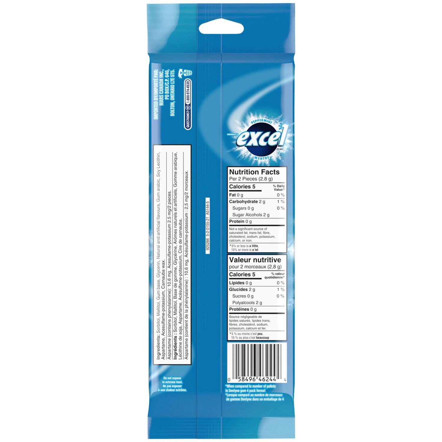 Excel Peppermint Flavoured Sugar Free Chewing Gum, 3 Packs - Image 3