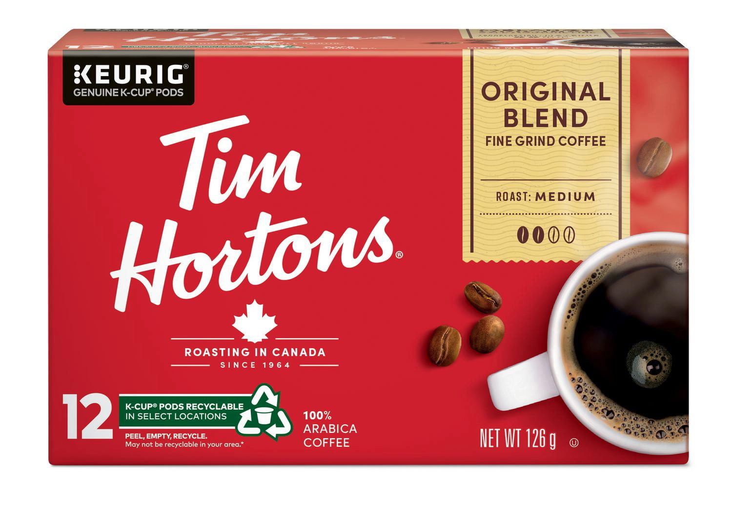 Tim Hortons Original Blend Medium Roast Coffee 126g