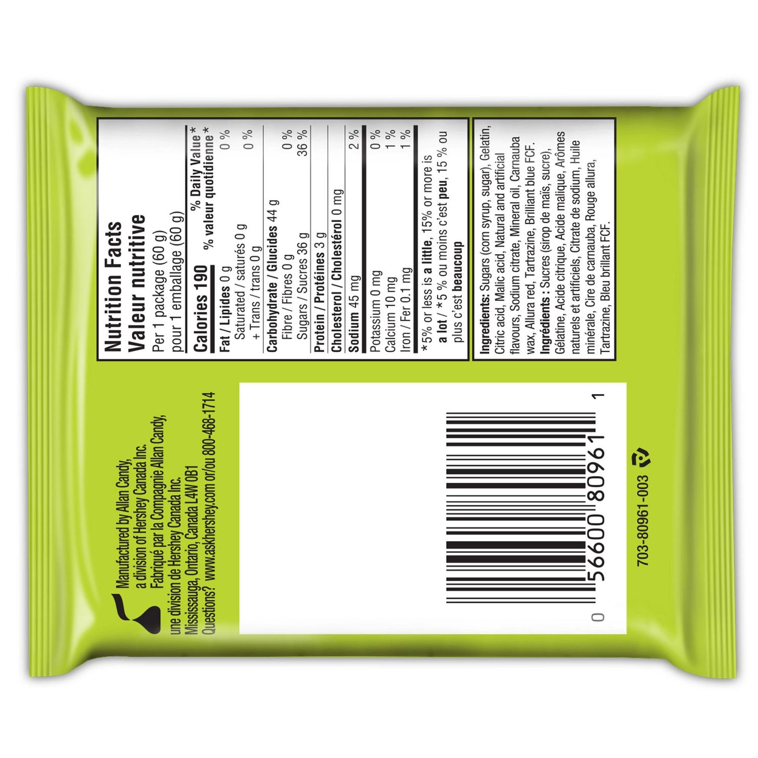 Twizzlers Gummies Tongue Twisters Tangy Candy, Single Serve 60g - Image 2