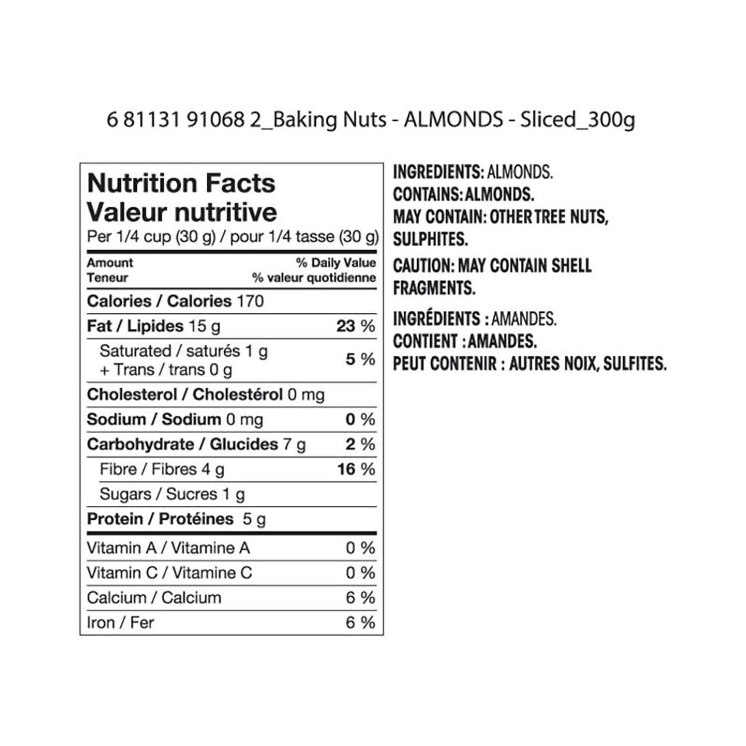 Great Value Sliced Almonds 300g - Image 2