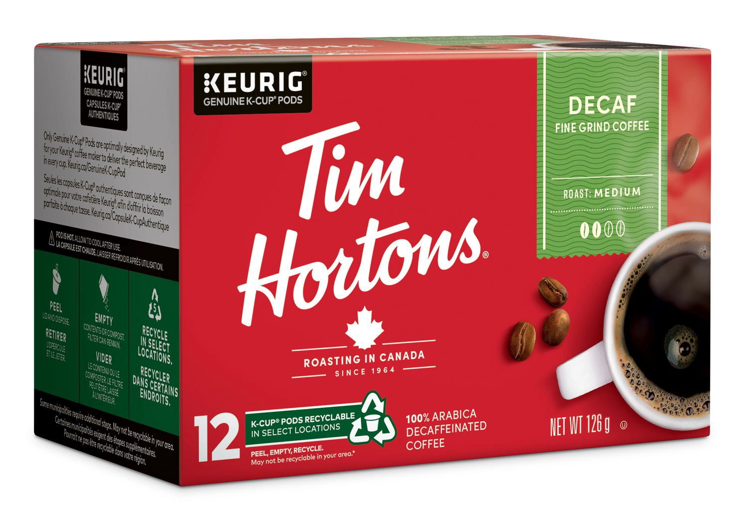 Tim Hortons Medium Roast Decaffeinated Coffee 126g - Image 7
