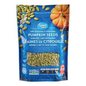 Great Value Dry Roasted & Unsalted Pumpkin Seeds 350g