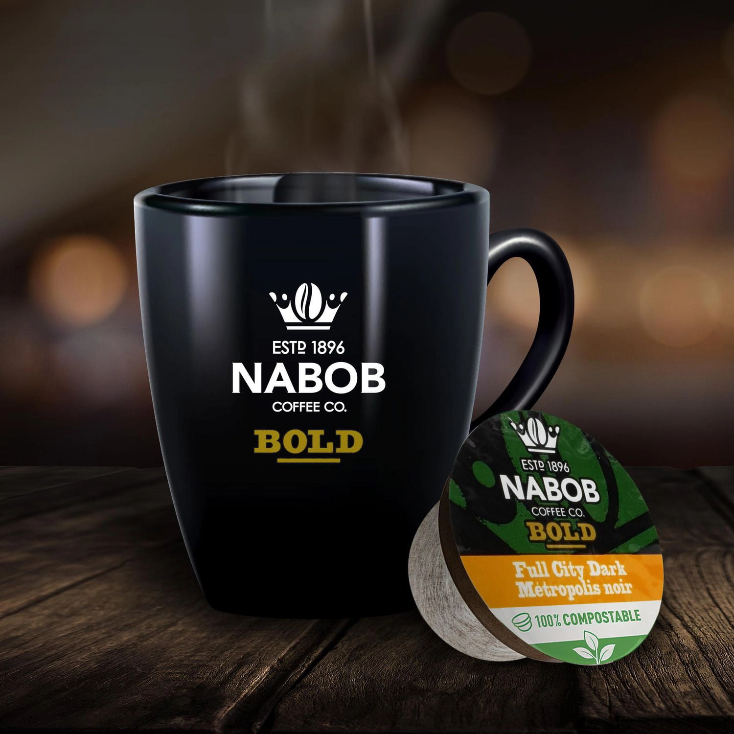 NABOB Full City Dark Coffee 100% Compostable Pods 292g - Image 4