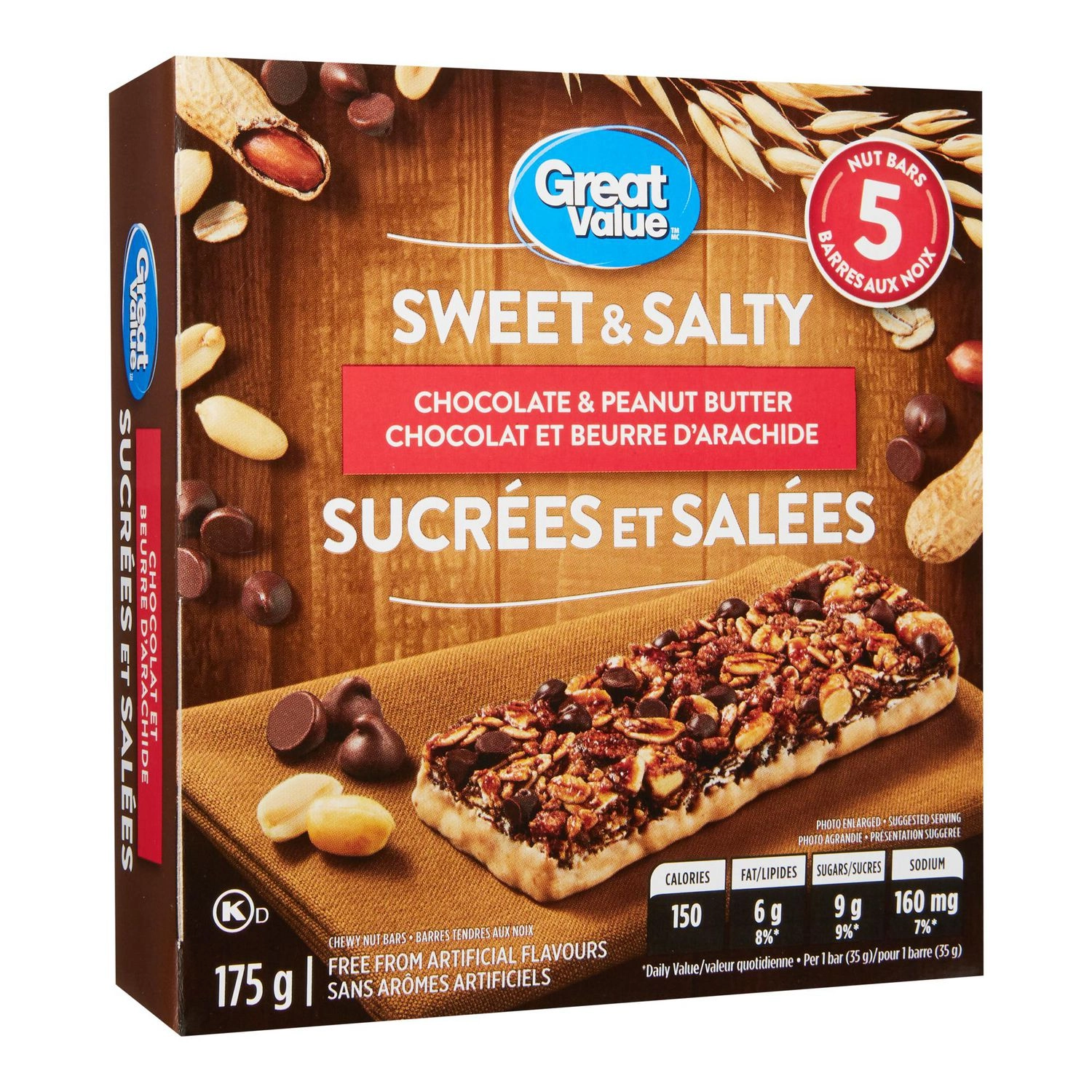 Great Value Sweet & Salty Chocolate & Peanut Butter Chewy Nut Bars - Image 4