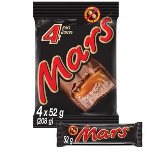Mars Peanut Free Chocolate Candy Bar, 4 Full Size Bars, 208g