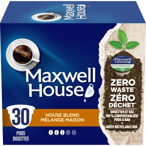 Maxwell House House Blend Coffee 100% Compostable K Cup Coffee Pods, 30 Pods 292g