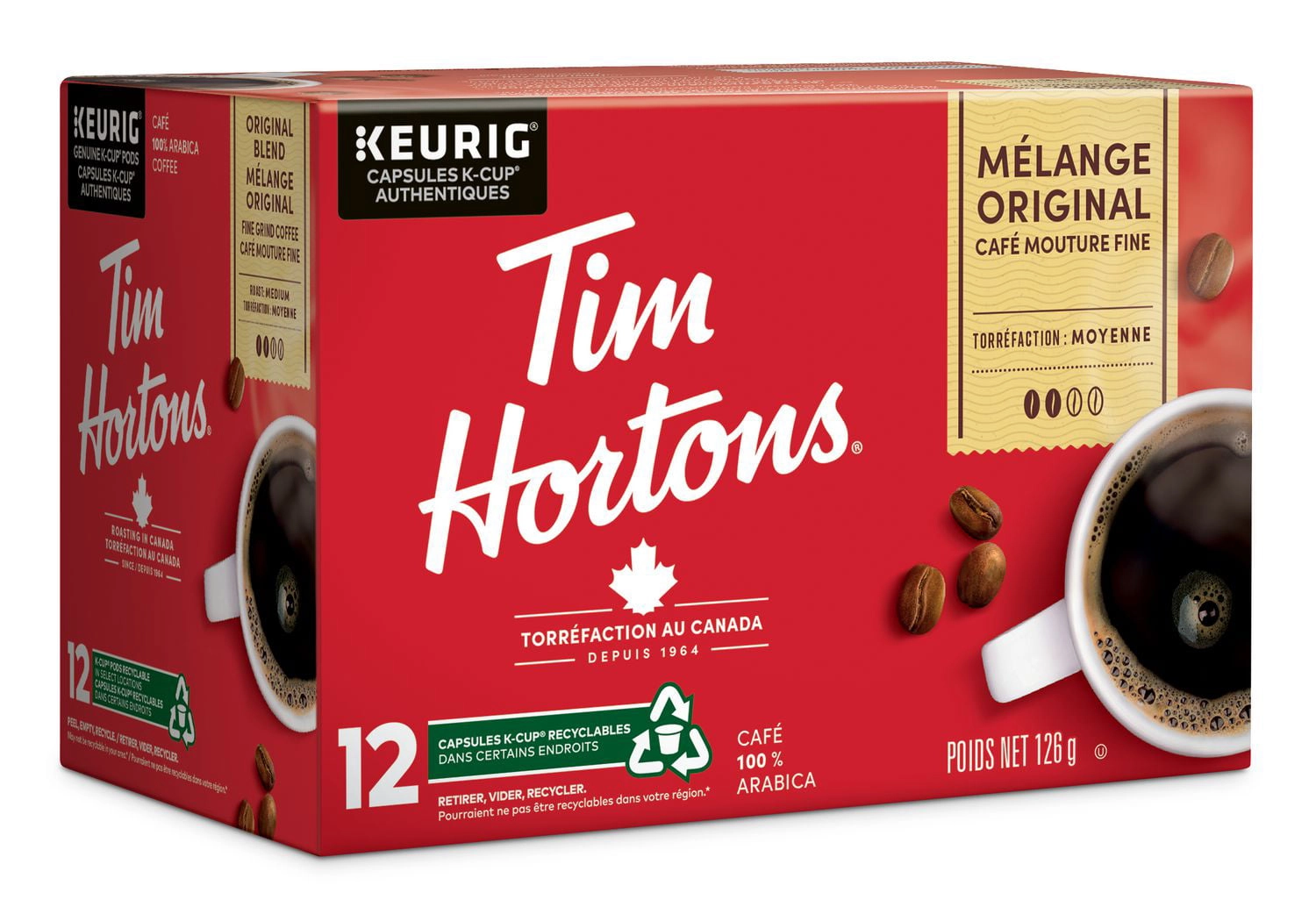 Tim Hortons Original Blend Medium Roast Coffee 126g - Image 2