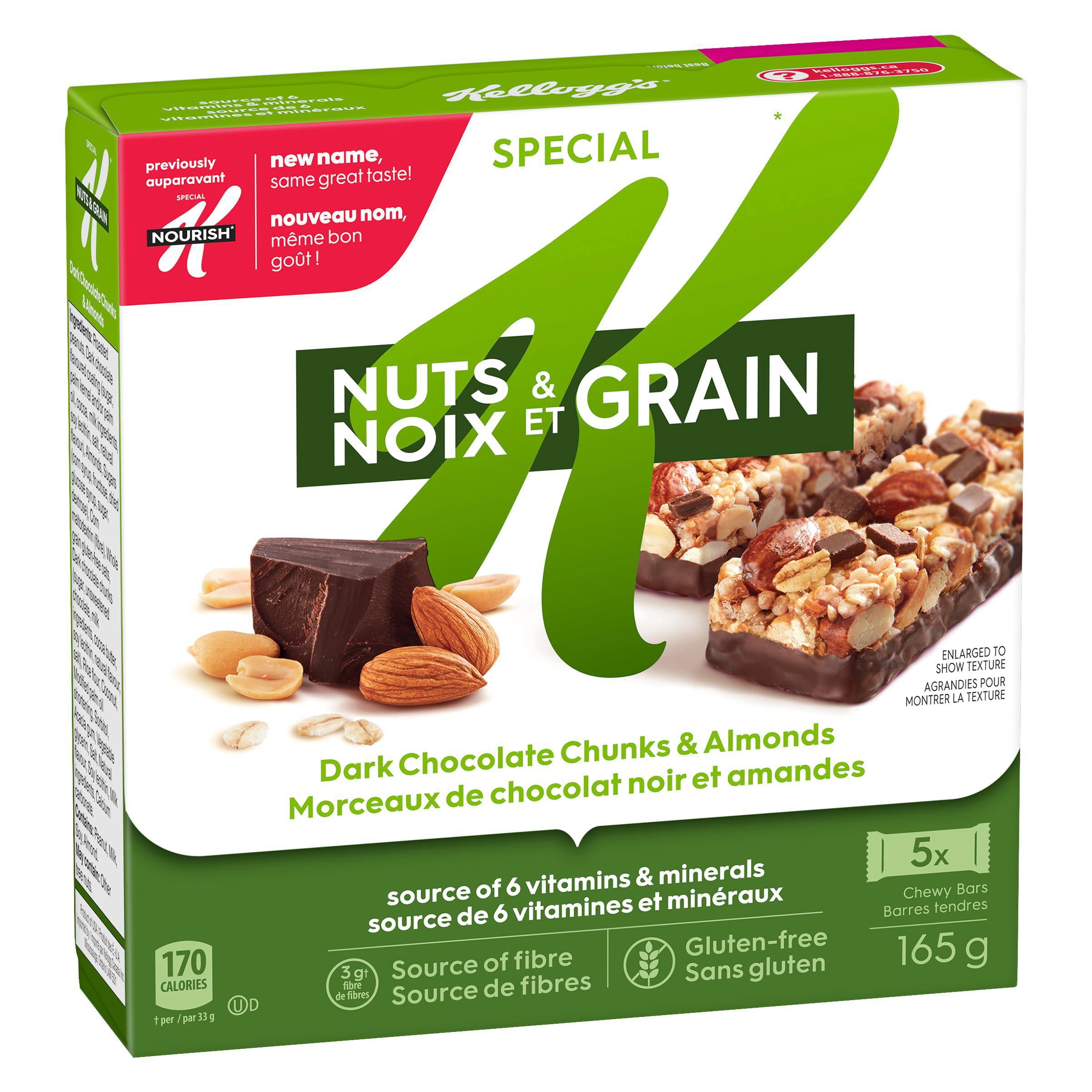 Special K Nuts & Grain Dark Chocolate Chunks & Almonds Chewy Bars 165g - Image 14