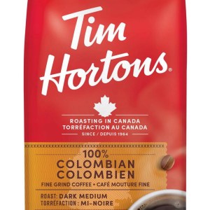 Tim Hortons 100% Colombian Dark Medium Roast Fine Grind Coffee 300g