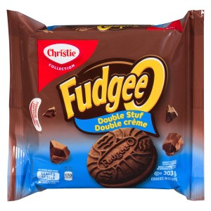 Fudgee Fudgee-O Double Stuf Creme Filled Sandwich Cookies 303g