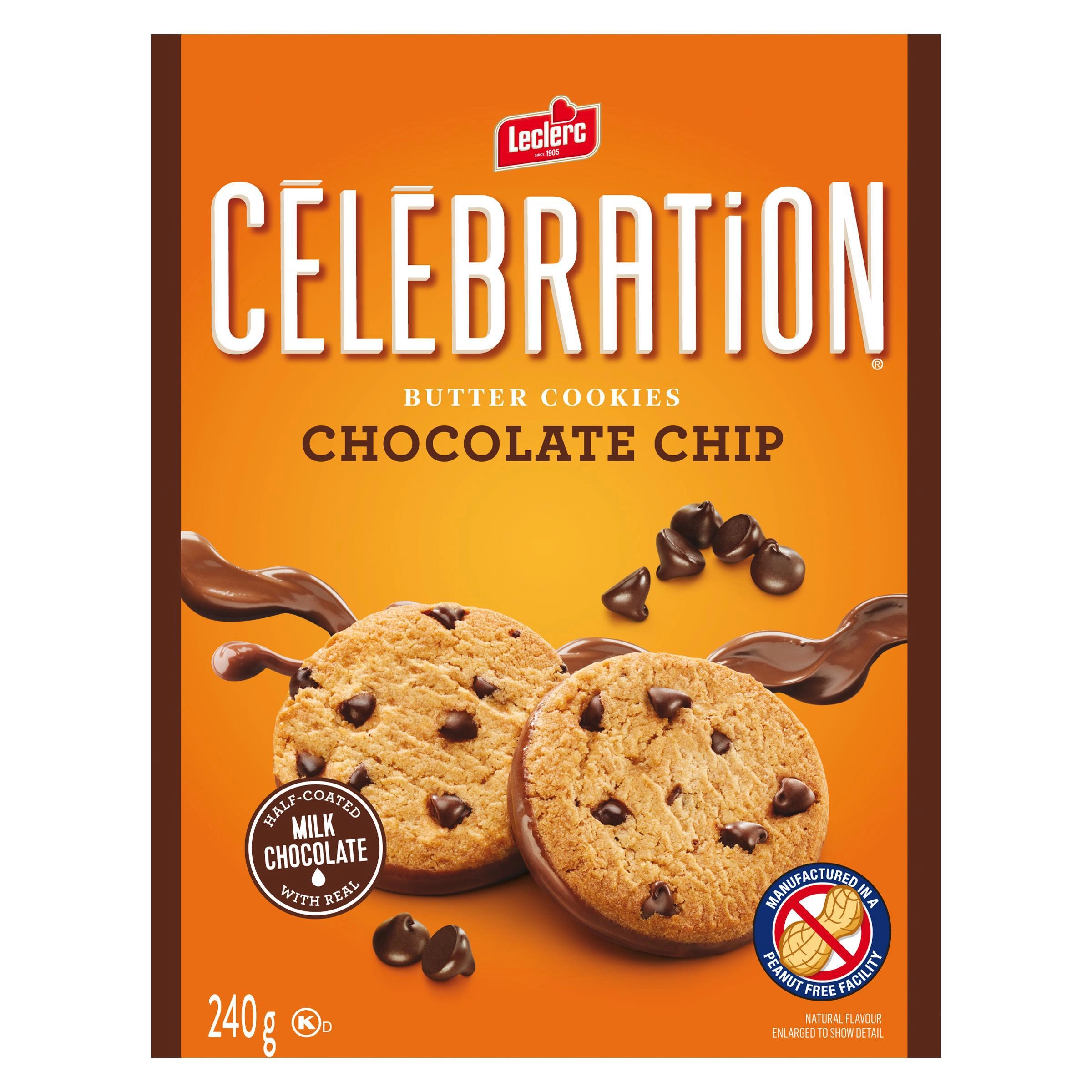 Leclerc Celebration Chocolate Chip Semi-Coated Milk Chocolate Cookie 240g - Image 2