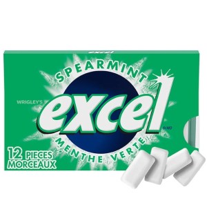 Excel Spearmint Flavoured Sugar Free Chewing Gum, 12 Pieces, 1 Pack
