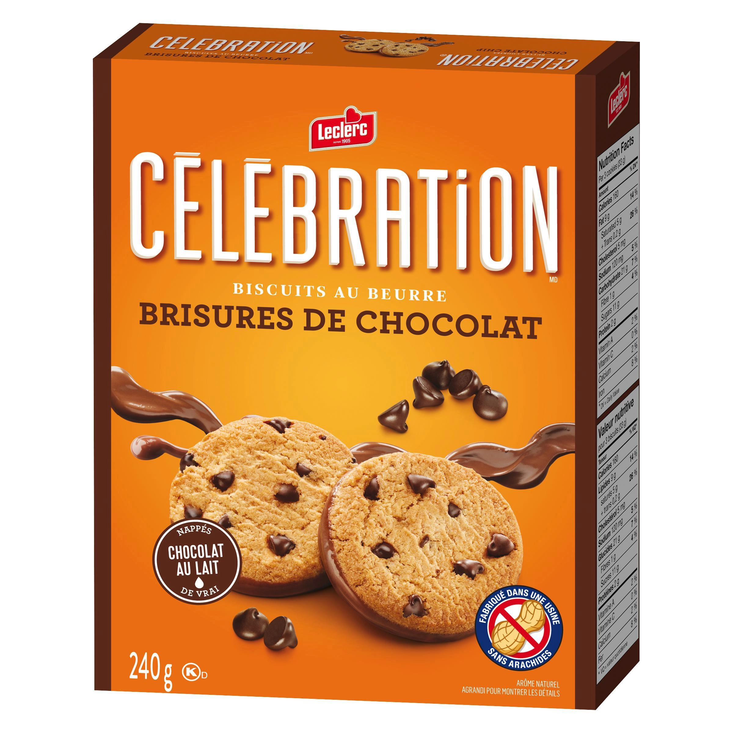Leclerc Celebration Chocolate Chip Semi-Coated Milk Chocolate Cookie 240g - Image 8
