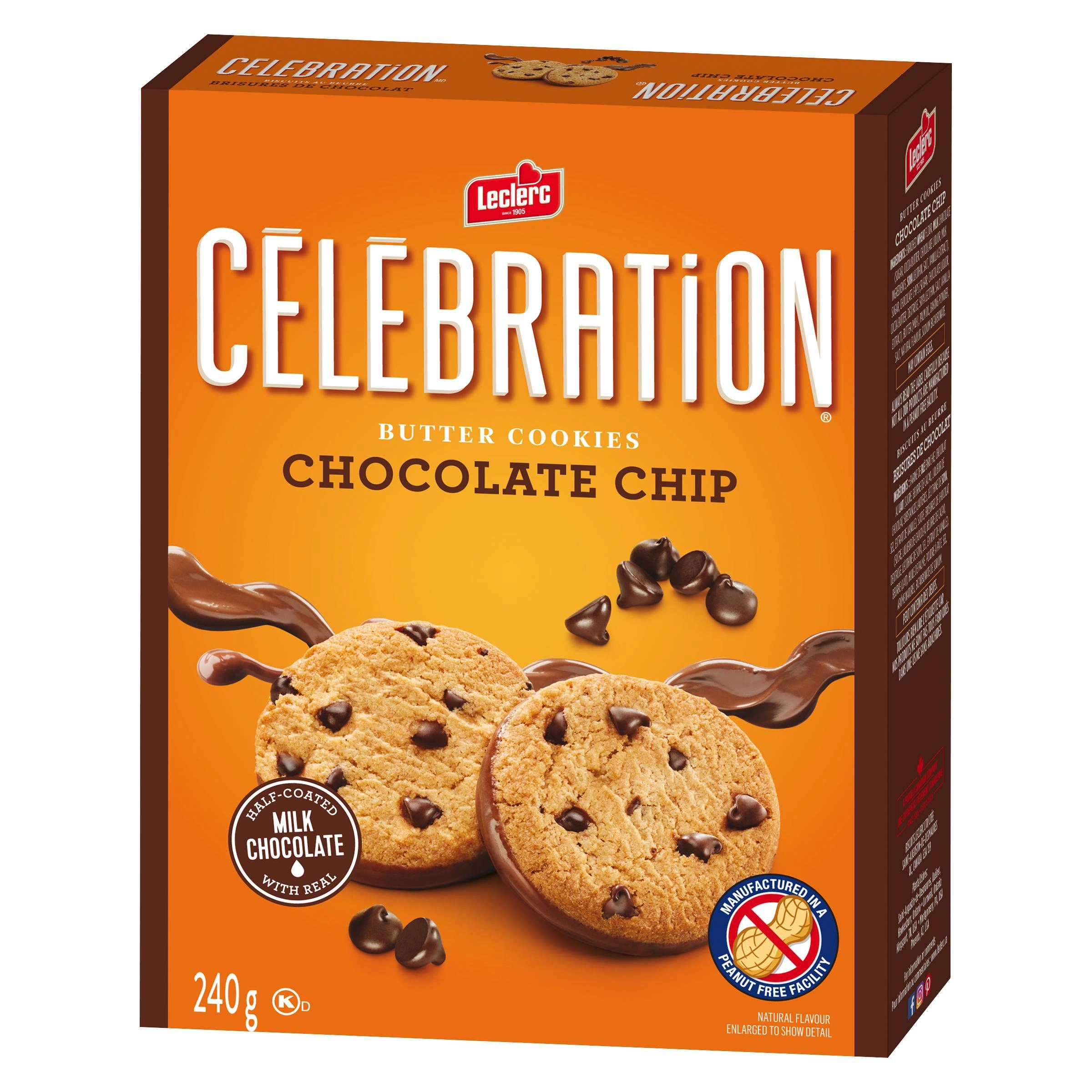 Leclerc Celebration Chocolate Chip Semi-Coated Milk Chocolate Cookie 240g - Image 7