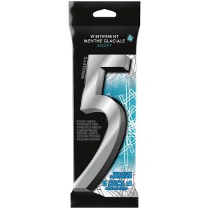 5 Gum Wintermint-Ascent Flavoured Sugar Free Chewing Gum, 15 Sticks, 3 Packs