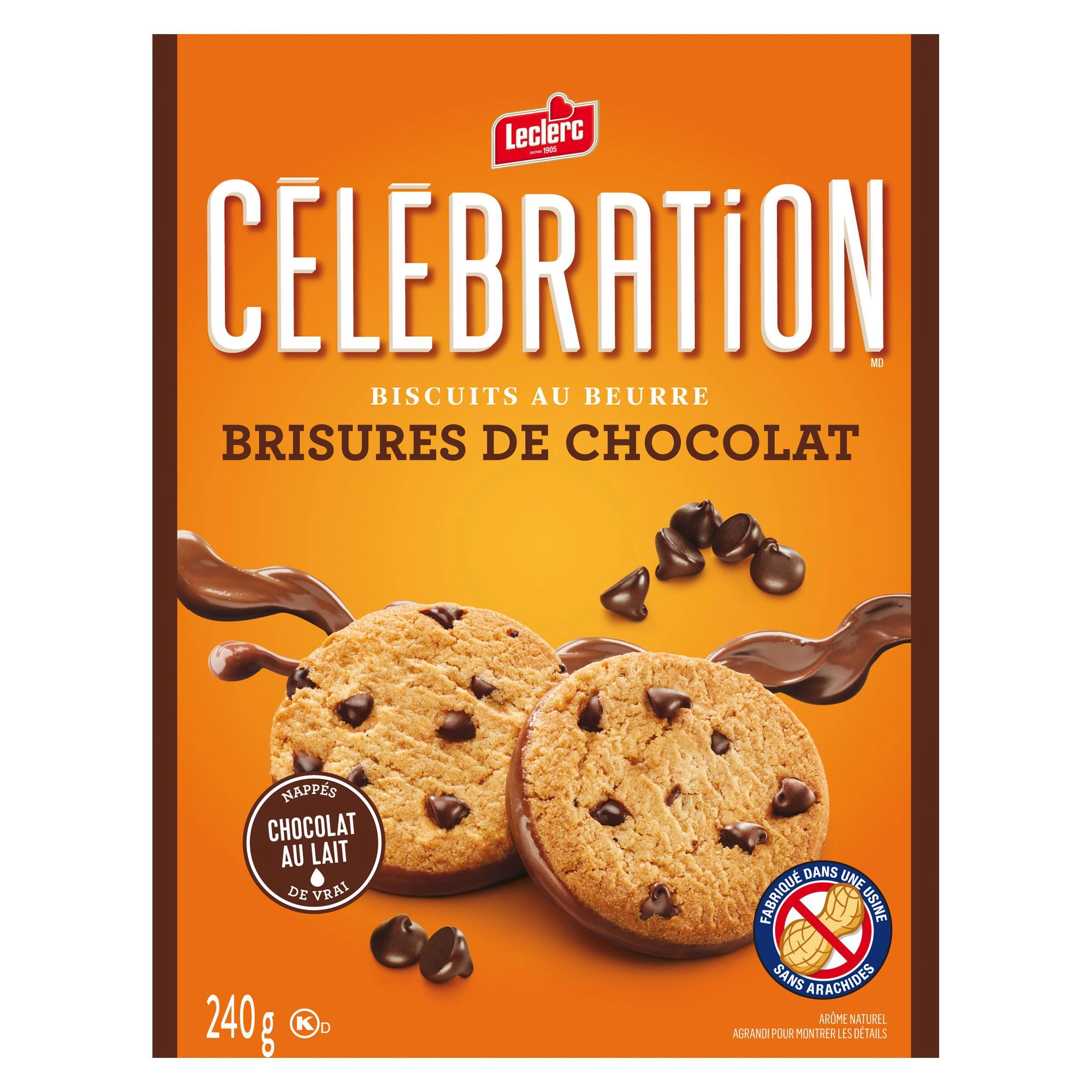 Leclerc Celebration Chocolate Chip Semi-Coated Milk Chocolate Cookie 240g - Image 3