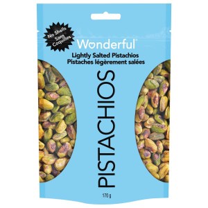 Wonderful Pistachios No Shells Roasted Lightly Salted 170g Resealable Bag