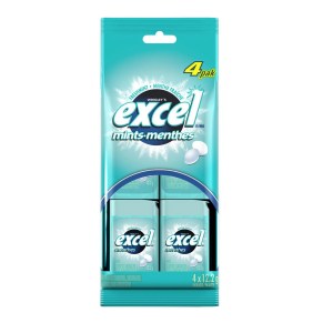 Excel Freshmint Flavoured Mints, 4 Packs, 48.8g
