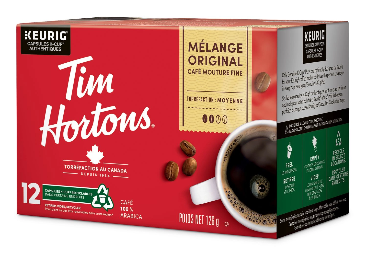 Tim Hortons Original Blend Medium Roast Coffee 126g - Image 8