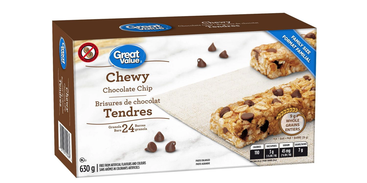 Great Value Chewy Chocolate Chip Granola Bar - 630g