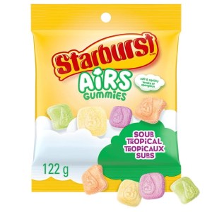 E-STARBURST Airs Sour Fruit Gummy Candy, Sharing Bag, 122g