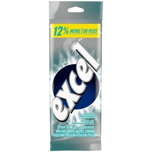 Excel Polar Ice Flavoured Sugar-Free Chewing Gum, 3 Packs, 18 Pieces