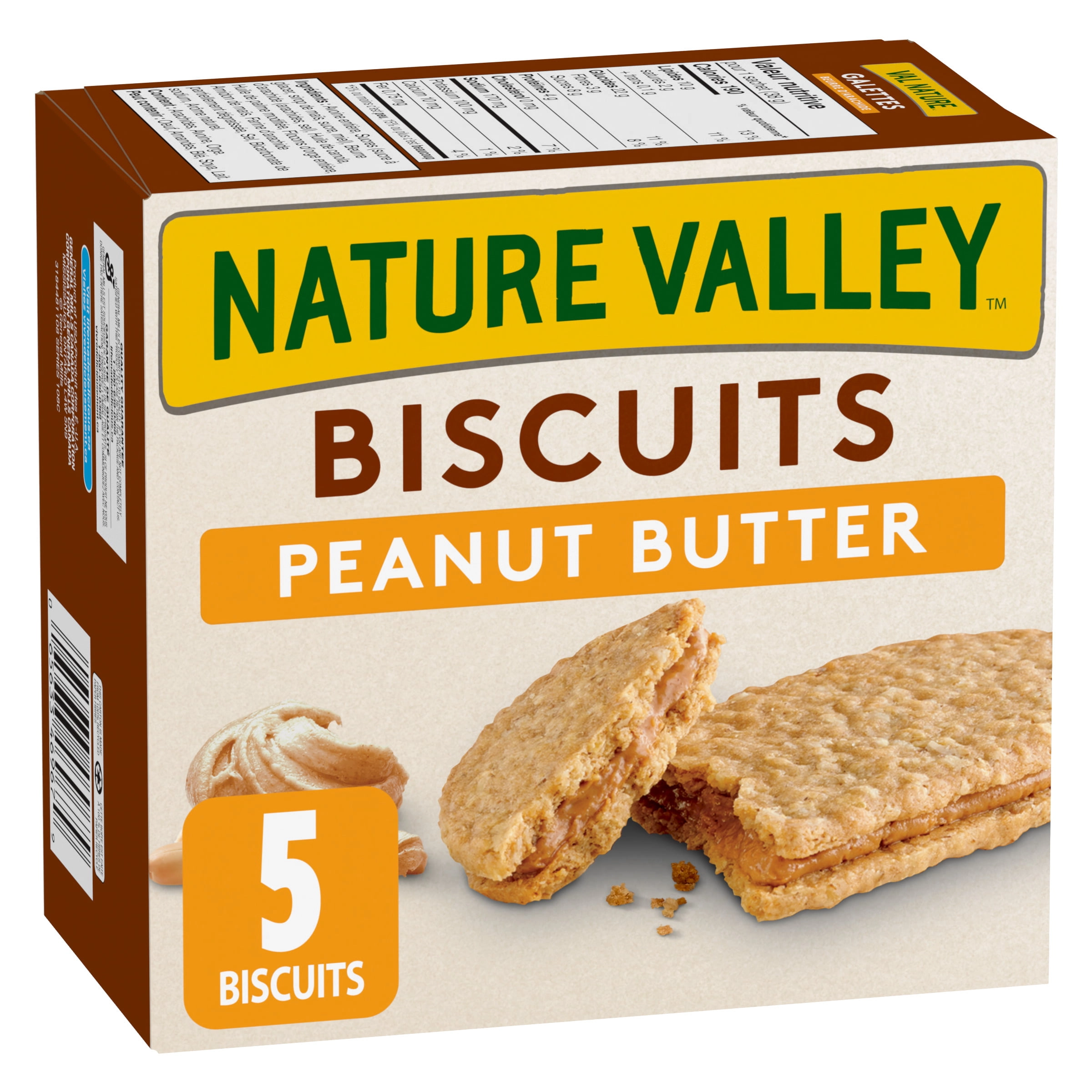 Nature Valley Biscuits, Peanut Butter, Breakfast Snacks, 38g, 5ct