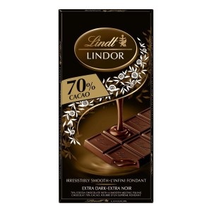 LINDOR 70% Cacao Dark Chocolate Bar - 100g