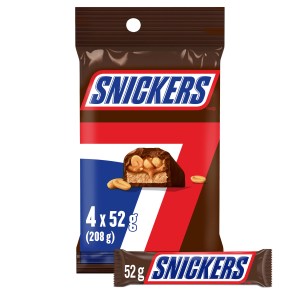 Snickers Peanut Milk Chocolate Candy Bars, 4 Full Size Bars