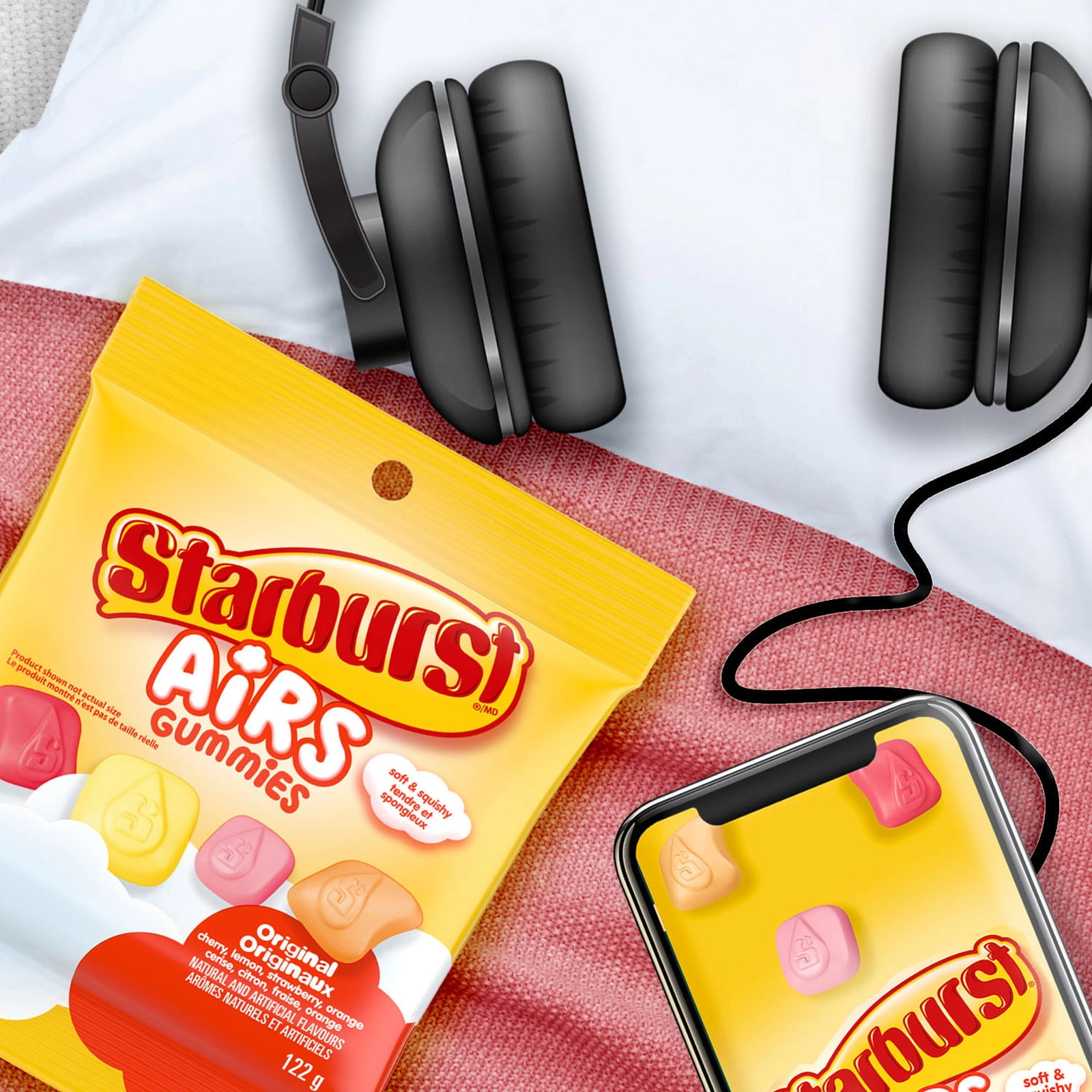 Starburst Airs Gummy Candy, Original Fruit, Sharing Bag, 122g - Image 4