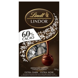 LINDOR Lindt LINDOR 60% Cacao Chocolate Truffles, 150-Gram Bag