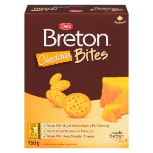 Breton Cheddar Bites - Crunchy Cheesy Snack Crackers