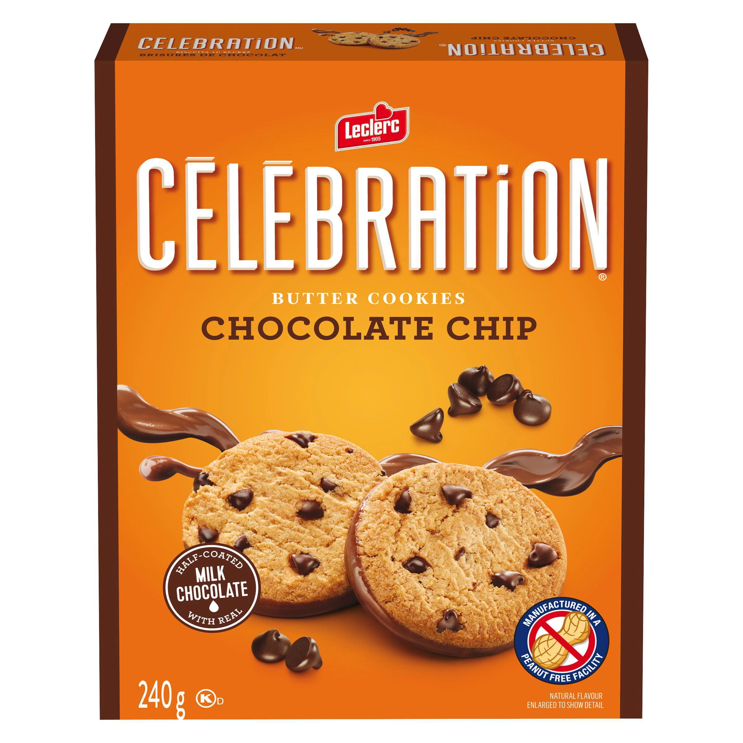 Leclerc Celebration Chocolate Chip Semi-Coated Milk Chocolate Cookie 240g