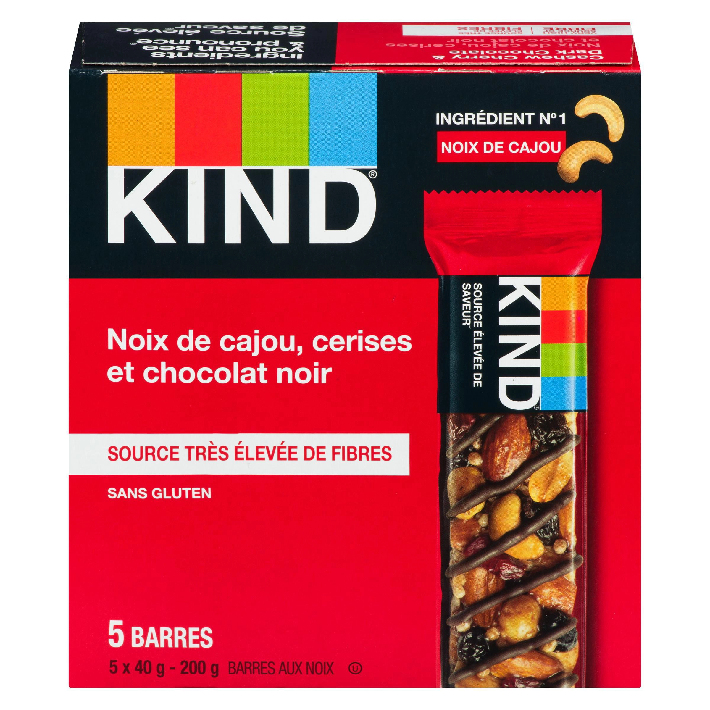 KIND Cherry Cashew & Dark Chocolate Bars, 5 Pack 200g - Image 4