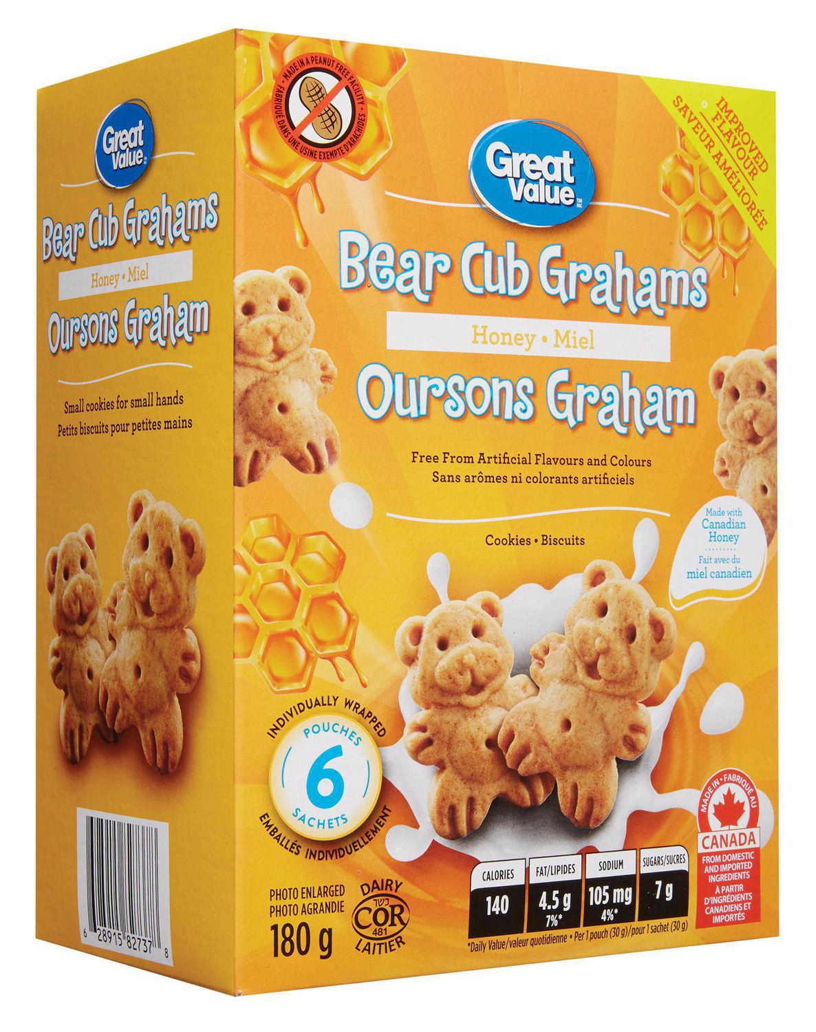 Great Value Bear Cub Grahams Honey Cookies - Image 4
