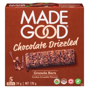 MadeGood Cookie Crumble Chocolate Drizzled Granola Bars 5pk 120g