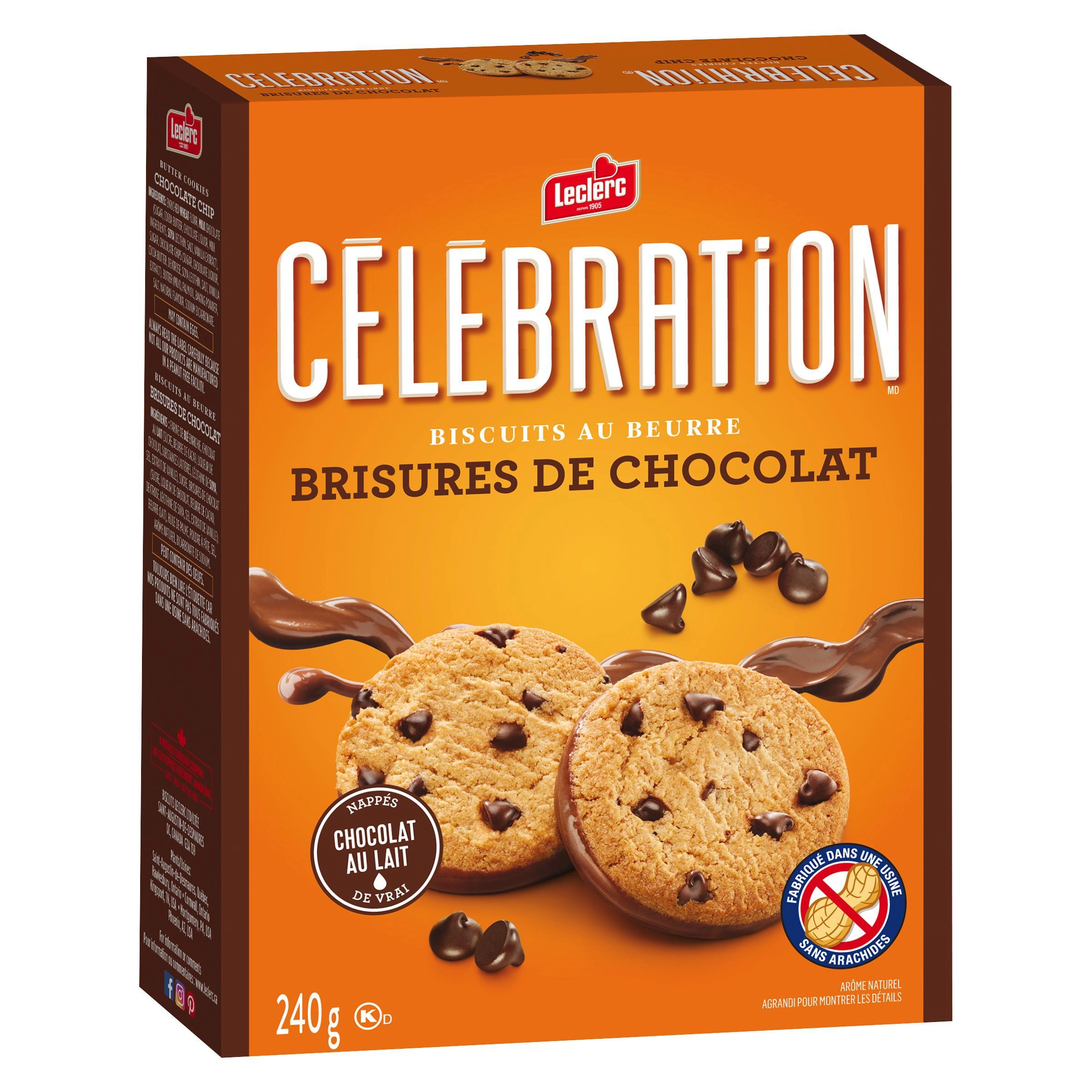 Leclerc Celebration Chocolate Chip Semi-Coated Milk Chocolate Cookie 240g - Image 6
