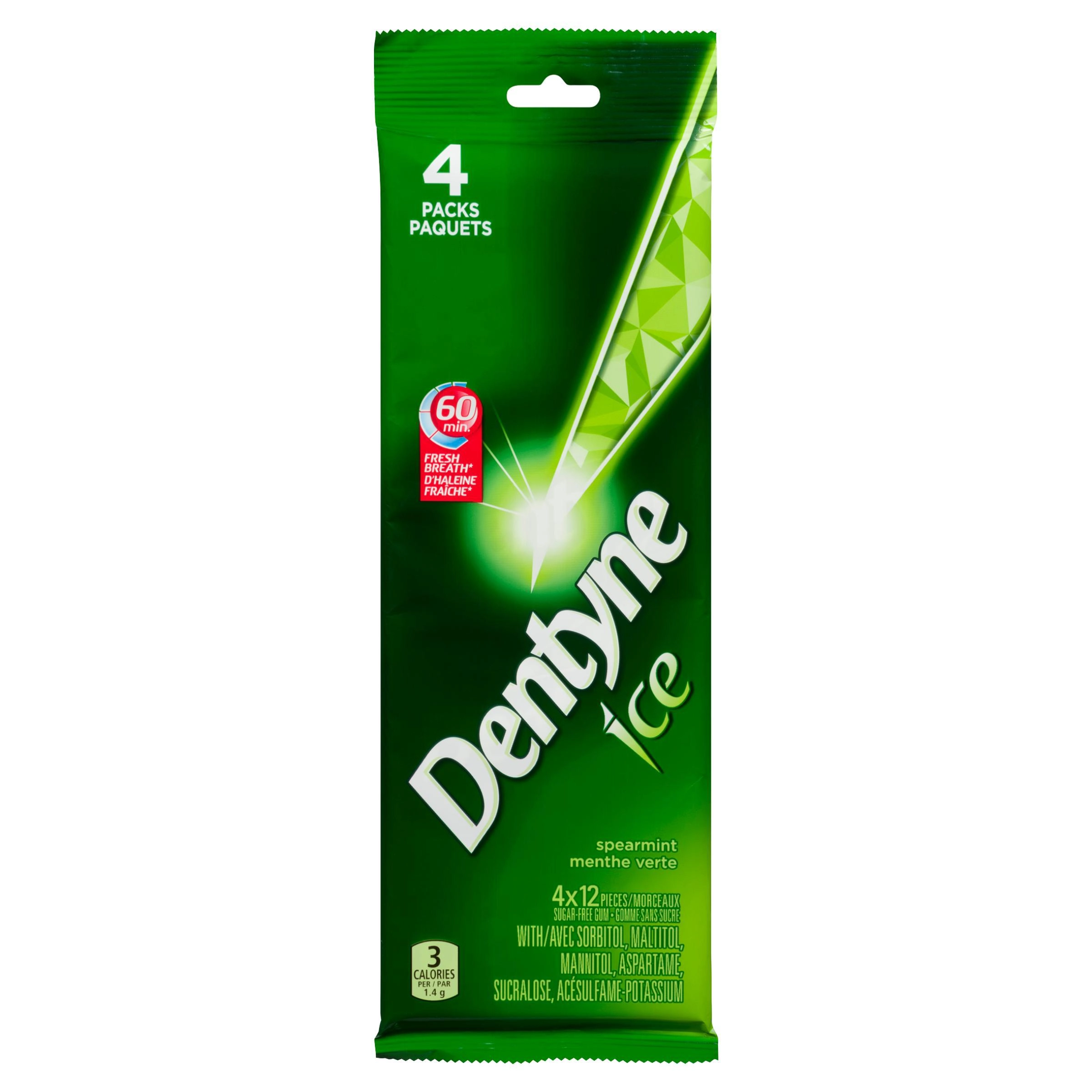 Dentyne Ice Spearmint Sugar-Free Gum 4 Pack (12 pieces per pack) 67g - Image 2