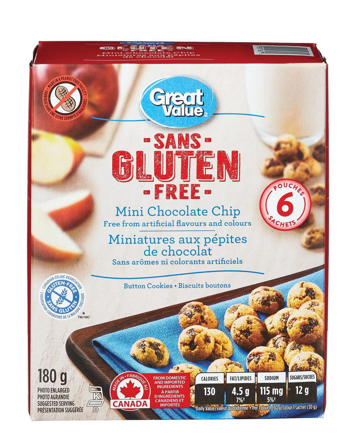 Great Value Gluten Free Mini Chocolate Chip Cookies