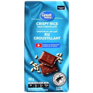 Great Value Crispy Rice Milk Chocolate Bar 100g