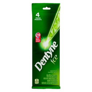 Dentyne Ice Spearmint Sugar-Free Gum 4 Pack (12 pieces per pack) 67g