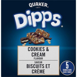 DIPPS Quaker Dipps Cookies and Cream Flavour Granola Bars 150g