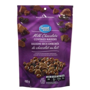 Great Value Milk Chocolate Covered Raisins